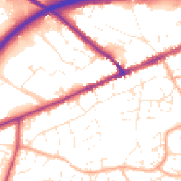 Daytime road noise heatmap for EX14 1AJ
