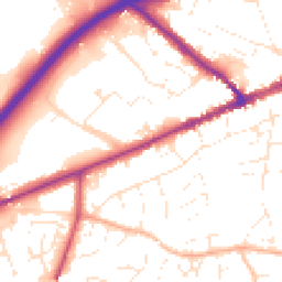 Daytime road noise heatmap for EX14 1AN