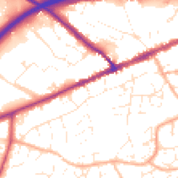 Daytime road noise heatmap for EX14 1AQ