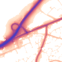 Daytime road noise heatmap for EX14 1AY