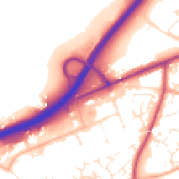 Daytime road noise heatmap for EX14 1AZ