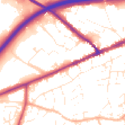 Daytime road noise heatmap for EX14 1BP