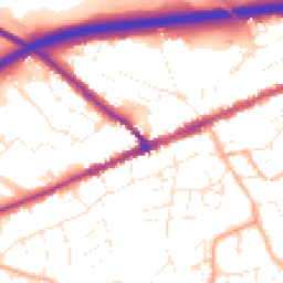 Daytime road noise heatmap for EX14 1DL