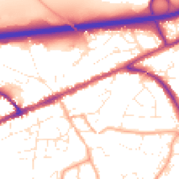 Daytime road noise heatmap for EX14 1DQ