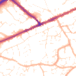 Daytime road noise heatmap for EX14 1DU