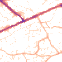 Daytime road noise heatmap for EX14 1DY