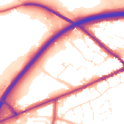 Daytime road noise heatmap for EX14 1EN