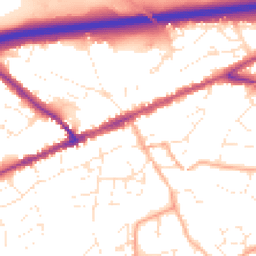 Daytime road noise heatmap for EX14 1ES