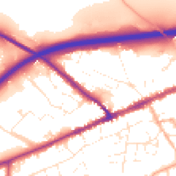 Daytime road noise heatmap for EX14 1FQ