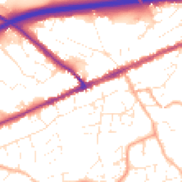 Daytime road noise heatmap for EX14 1JA