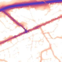 Daytime road noise heatmap for EX14 1JP