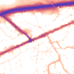 Daytime road noise heatmap for EX14 1LW