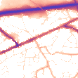 Daytime road noise heatmap for EX14 1NZ
