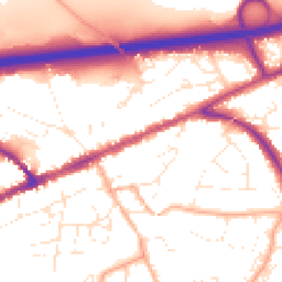 Daytime road noise heatmap for EX14 1PJ