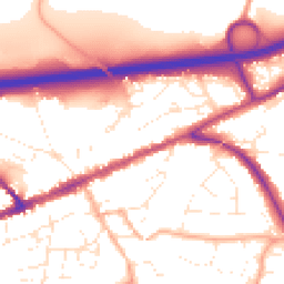 Daytime road noise heatmap for EX14 1QH
