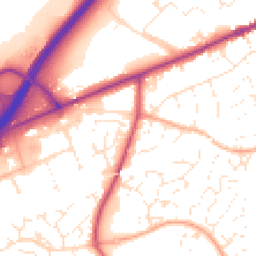 Daytime road noise heatmap for EX14 1ZA