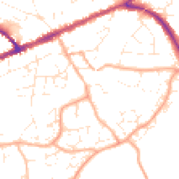 Daytime road noise heatmap for EX14 2EB