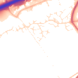 Daytime road noise heatmap for EX14 2YS