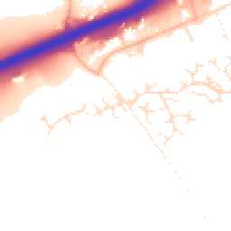 Daytime road noise heatmap for EX14 3FN