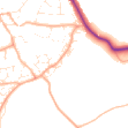 Daytime road noise heatmap for EX14 9TF