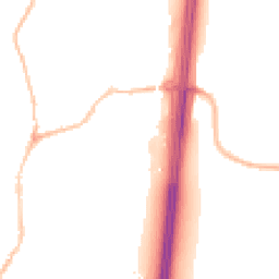 Night-time road noise heatmap for EX15 1BT