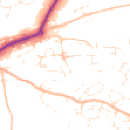 Daytime road noise heatmap for EX16 4AF