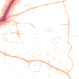 Daytime road noise heatmap for EX16 4AU