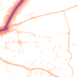 Daytime road noise heatmap for EX16 4AZ
