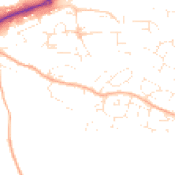 Daytime road noise heatmap for EX16 4JE