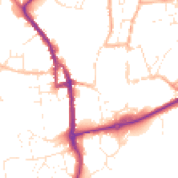 Daytime road noise heatmap for EX16 6PE