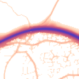 Daytime road noise heatmap for EX16 6UZ