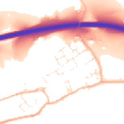 Daytime road noise heatmap for EX16 7BZ