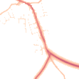 Daytime road noise heatmap for EX16 8AW