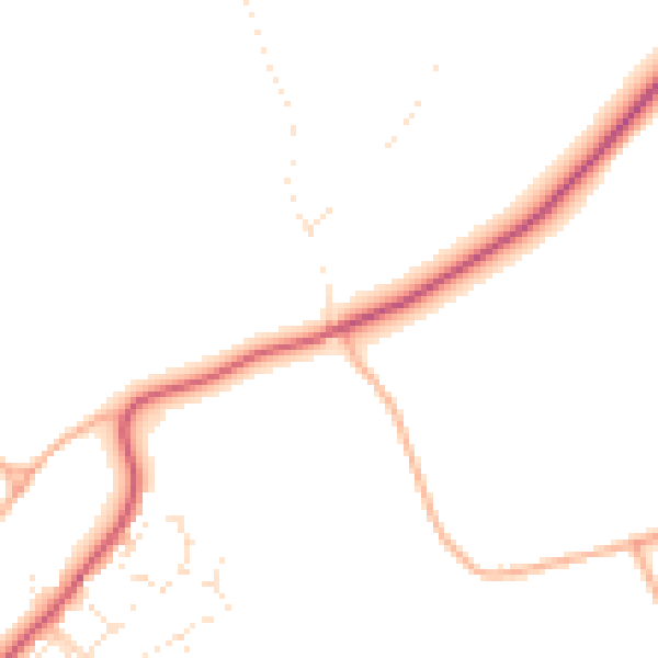 Daytime road noise heatmap for EX17 1AB
