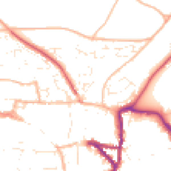 Daytime road noise heatmap for EX17 1BQ