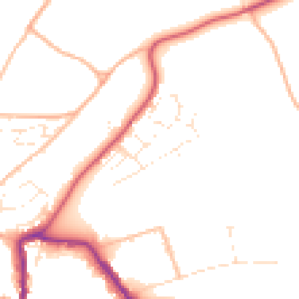 Daytime road noise heatmap for EX17 1BZ