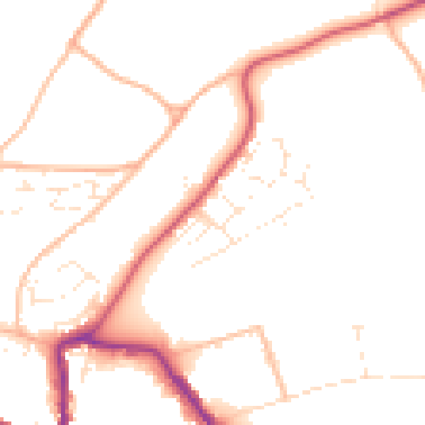 Daytime road noise heatmap for EX17 1DA