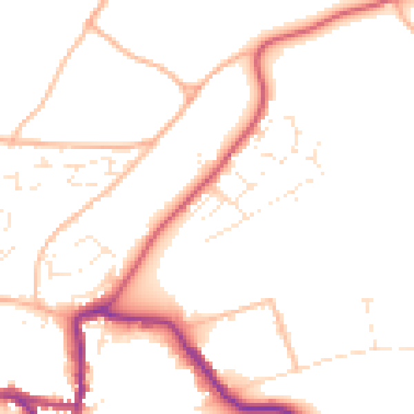 Daytime road noise heatmap for EX17 1DB