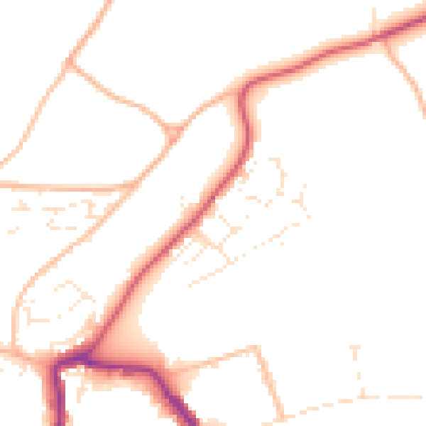 Daytime road noise heatmap for EX17 1DE