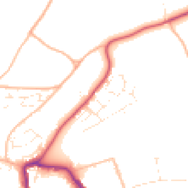 Daytime road noise heatmap for EX17 1DF