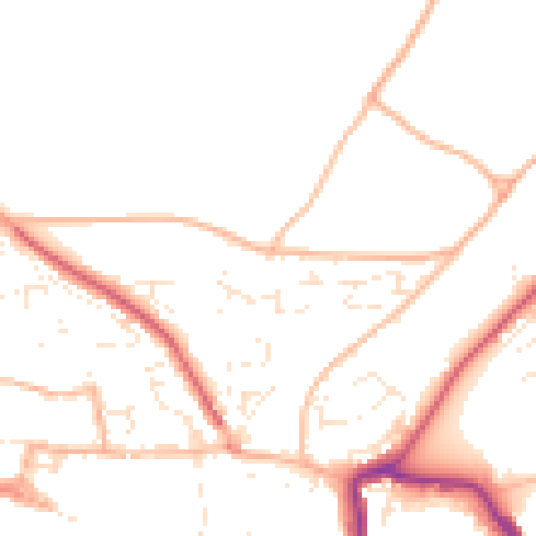 Daytime road noise heatmap for EX17 1DL