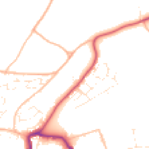Daytime road noise heatmap for EX17 1DW