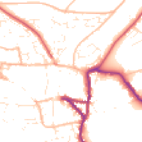 Daytime road noise heatmap for EX17 1EJ