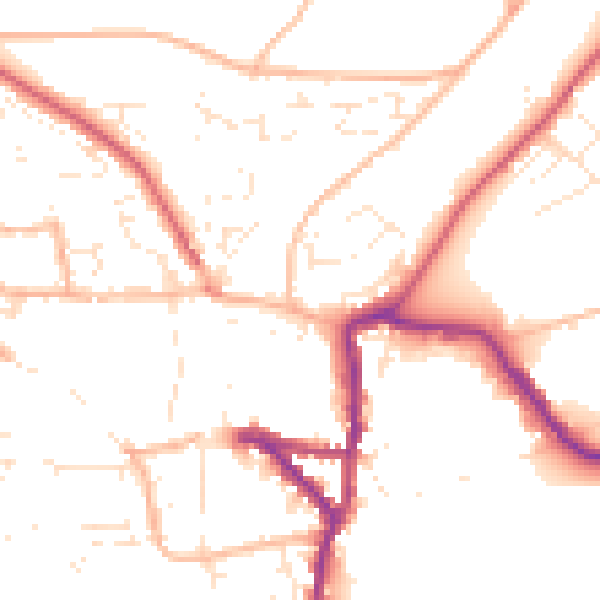 Daytime road noise heatmap for EX17 1EQ