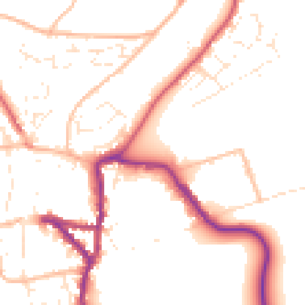 Daytime road noise heatmap for EX17 1ER