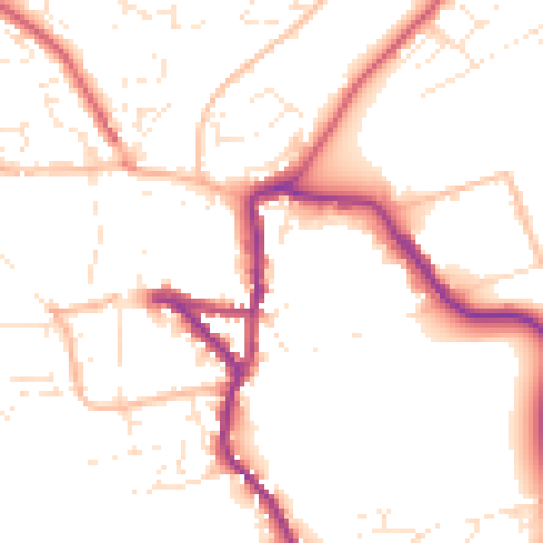 Daytime road noise heatmap for EX17 1FA