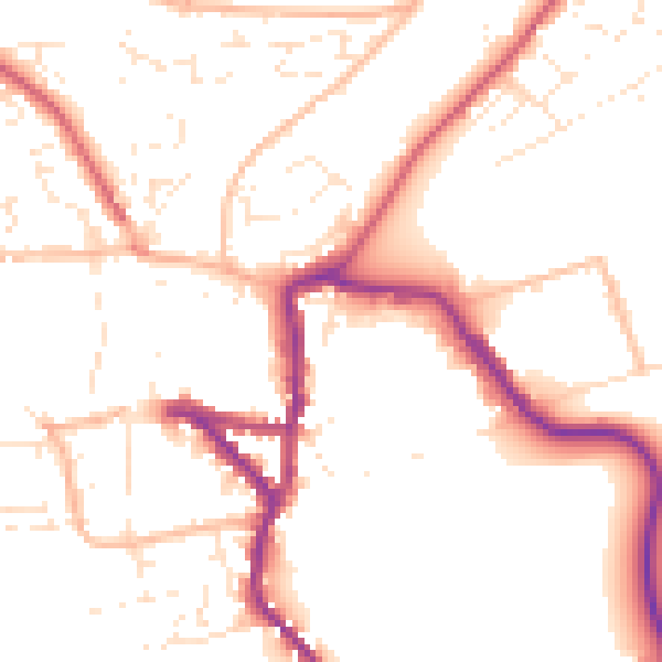 Daytime road noise heatmap for EX17 1GD