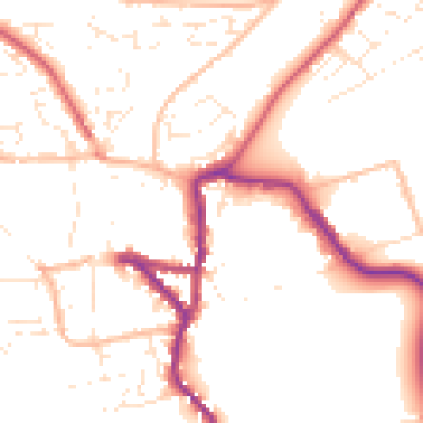 Daytime road noise heatmap for EX17 1HA