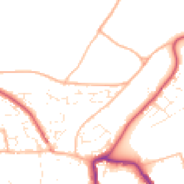 Daytime road noise heatmap for EX17 1HW