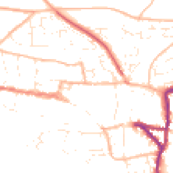 Daytime road noise heatmap for EX17 2AA